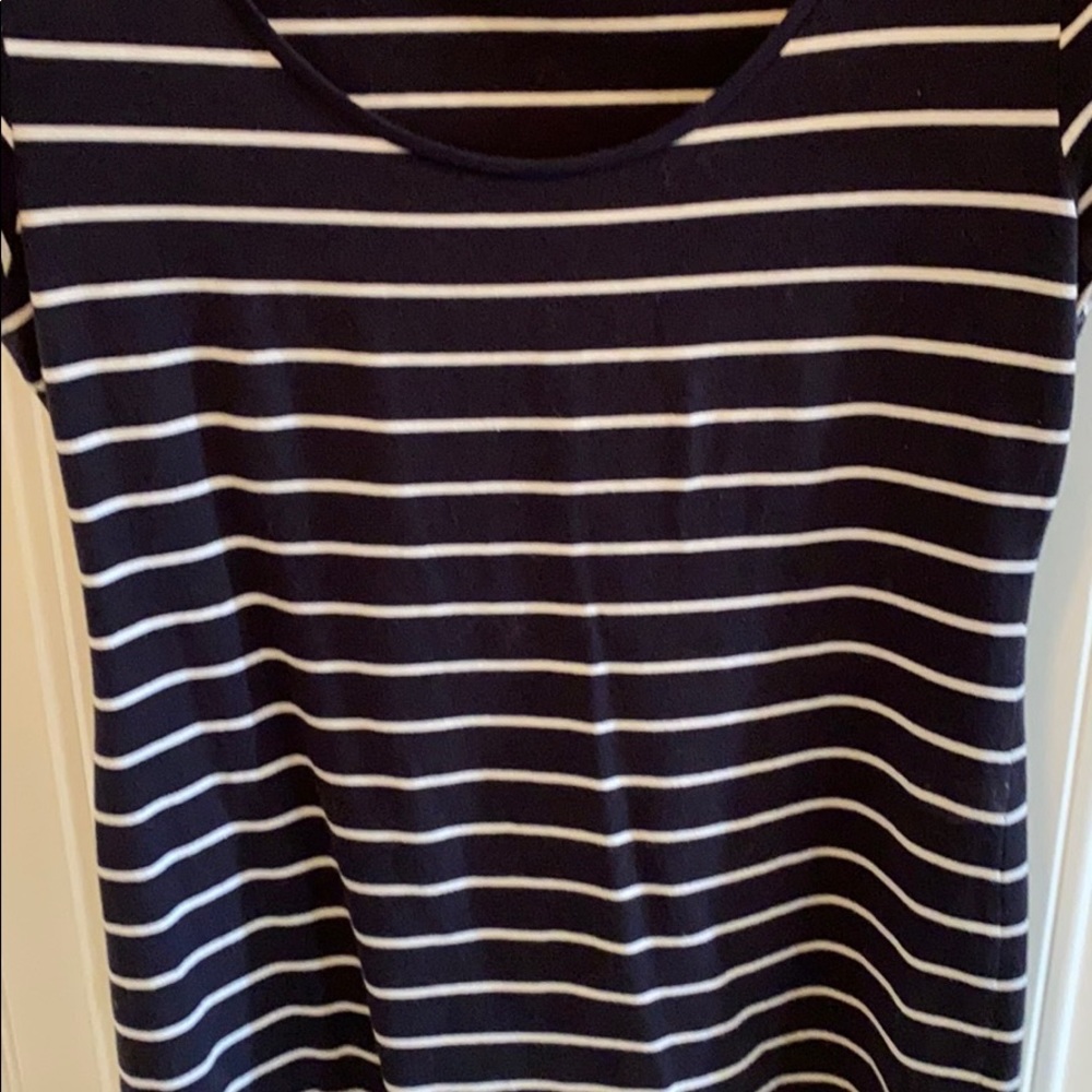 ❤️H and M Navy and white striped Dress Size Large - Picture 3 of 4